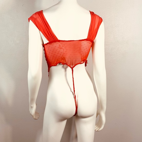 Vintage Victoria’s Secret Gold label coral lace teddy lingerie thong she… - Picture 3 of 16